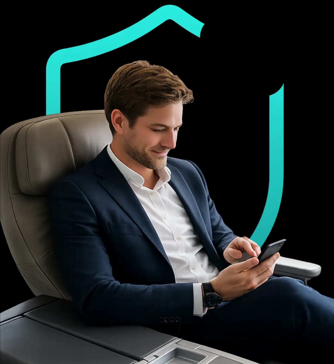 Passenger using the BlinkRide app
